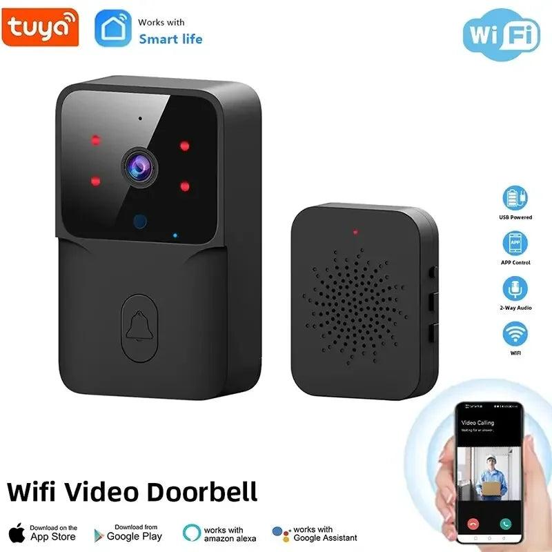 Tuya WiFi Video Doorbell Wireless HD Camera IR Alarm Security Smart Home Door Bell WiFi Intercom for Home