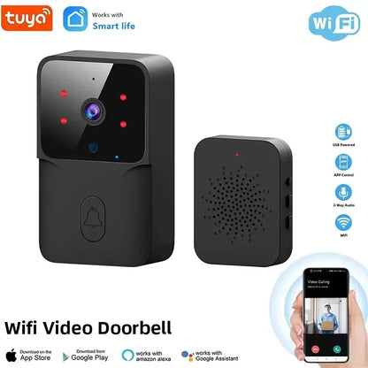 Tuya WiFi Video Doorbell Wireless HD Camera IR Alarm Security Smart Home Door Bell WiFi Intercom for Home