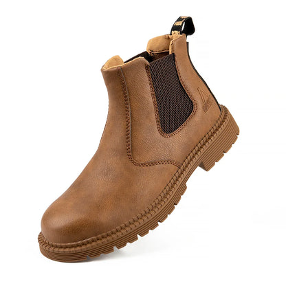 Men's Waterproof Steel Toe Leather Safety Work Shoes 2024