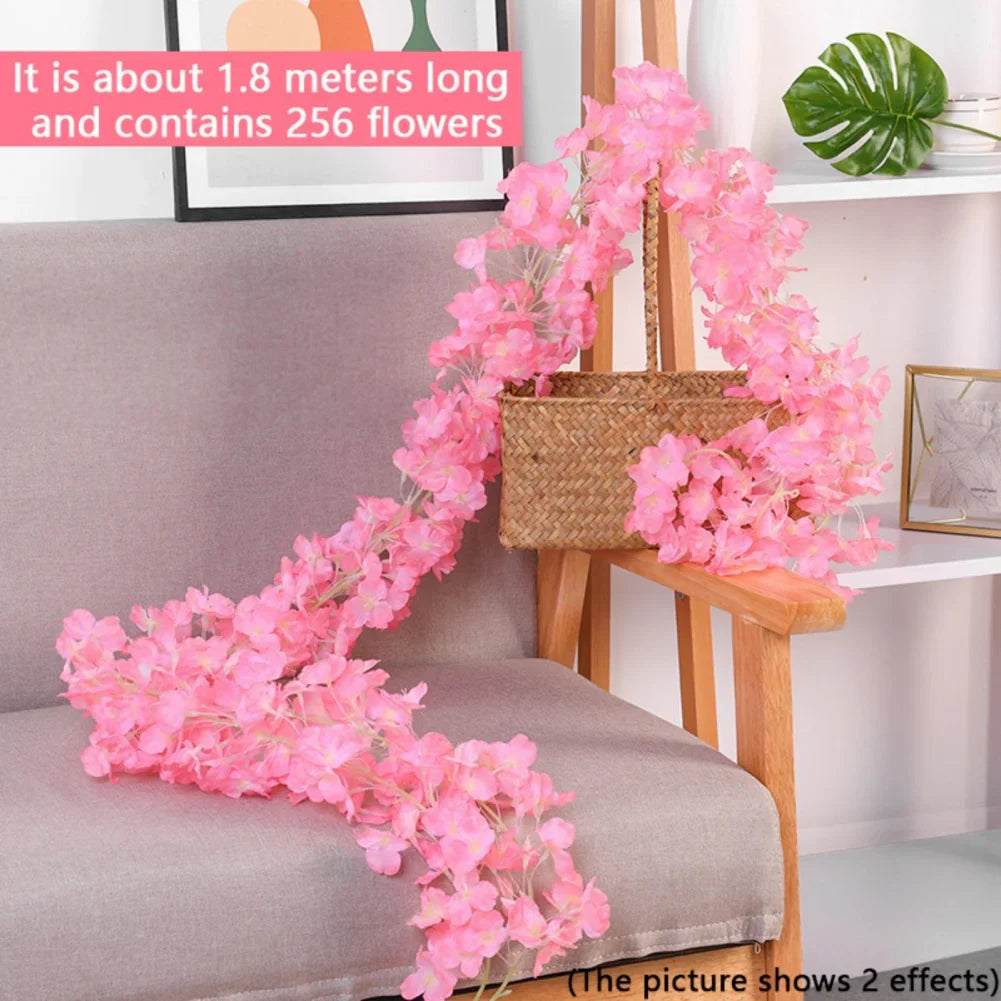 180cm Artificial Sakura Flower Vine - Wedding & Garden Arch Decor