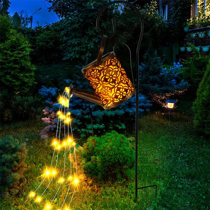 LED Solar Powered Watering Can Garden Ornament