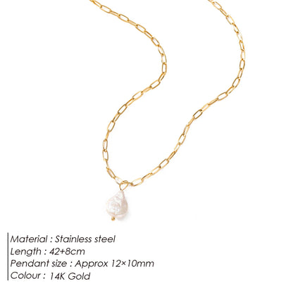 Hanalei Pearl Coin Paperclip Necklace (Bundle)