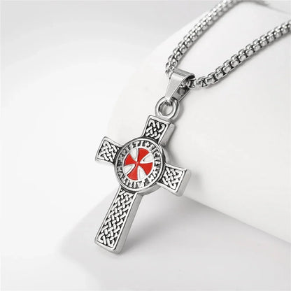 Men's Titanium Steel Stylish Trinity Cross Necklace