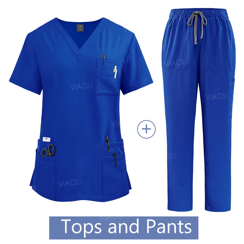 Medical Uniform Scrub Hospital Working Scrubs Set Wholesale Nursing Scrub Uniforms Women Healthcare Pharmacy Clinic Work Clothes