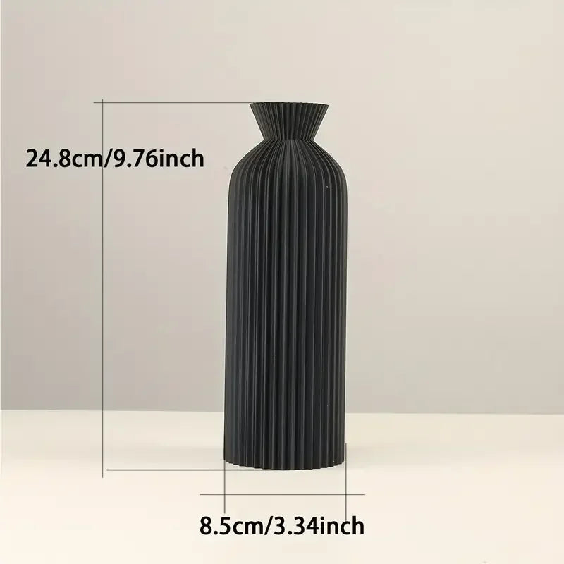 Elegant Black Plastic Vase Boho Chic Decorative Centerpiece