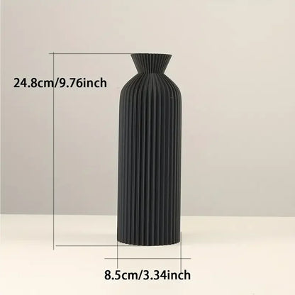 Elegant Black Plastic Vase Boho Chic Decorative Centerpiece