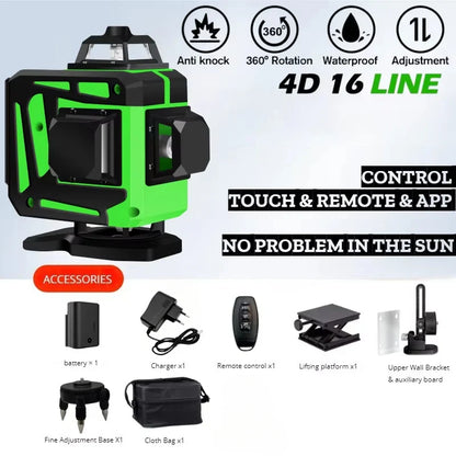 tripod/nivel a laser 16 Lines Laser profesional Level green line Self-leveling 360 autonivelant