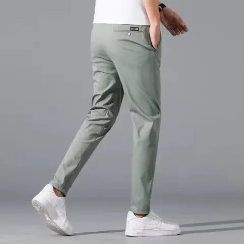Ice Silk Men's Golf Men's Midweight Casual Pants Sports Pants Simple Design Khaki Black Slim Straight Leg Stretch Casual Trouse