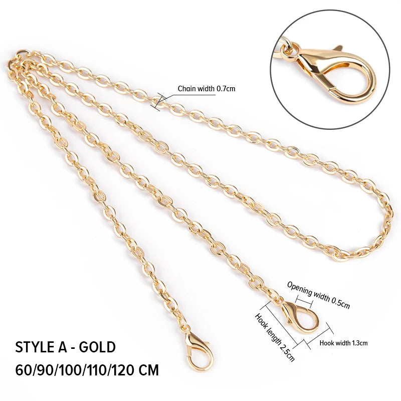 WUTA Metal Bag Chain Transformation Bag Strap Replacement Underarm Crossbody Shoulder Handbag Extension Chains DIY Accessories