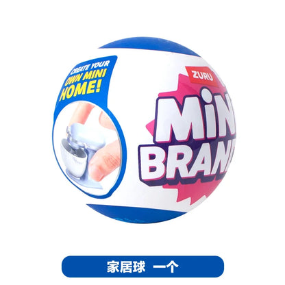 5 Surprise Ball Mini Brands Supermarket Shopping Scene Miniature Gashpon Capsule Toy Figurines Collection Kids Birthday Gifts