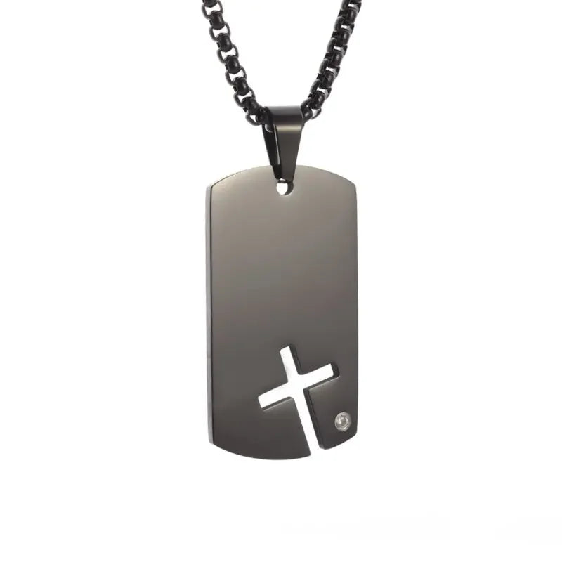 Men's Titanium Steel Stylish Trinity Cross Necklace