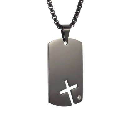 Men's Titanium Steel Stylish Trinity Cross Necklace