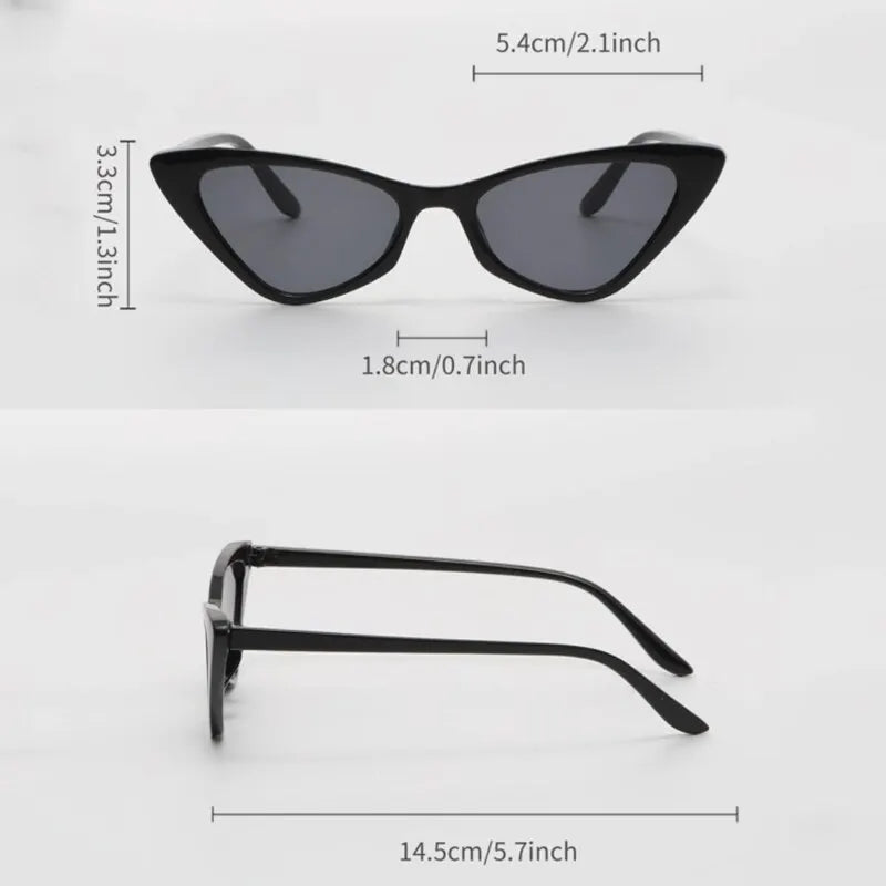 3-Pair Set of Small Cat Eye Sunglasses for Women, Retro Style