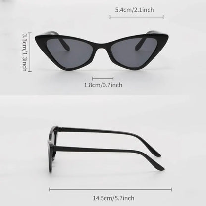 3-Pair Set of Small Cat Eye Sunglasses for Women, Retro Style