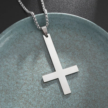 Men's Titanium Steel Stylish Trinity Cross Necklace