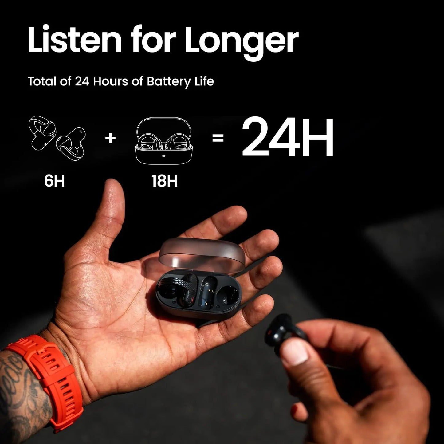 New Amazfit Up Open Ear Earbuds IPX4 Waterproof Wireless Earphones AI Noise Reduction, Clip On Set Off Built for Comfort Control
