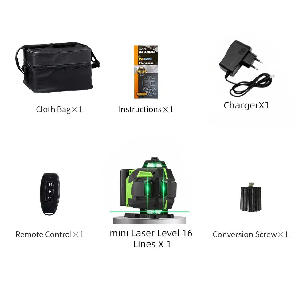 tripod/nivel a laser 16 Lines Laser profesional Level green line Self-leveling 360 autonivelant