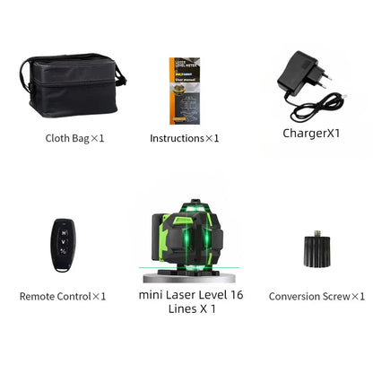 tripod/nivel a laser 16 Lines Laser profesional Level green line Self-leveling 360 autonivelant