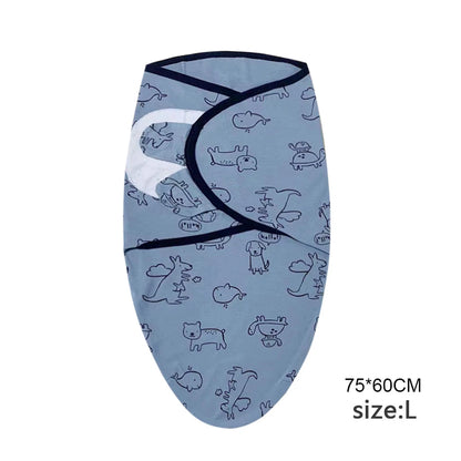 Newborn Cotton Baby Swaddle Wrap Adjustable Sleepsack Hat Set