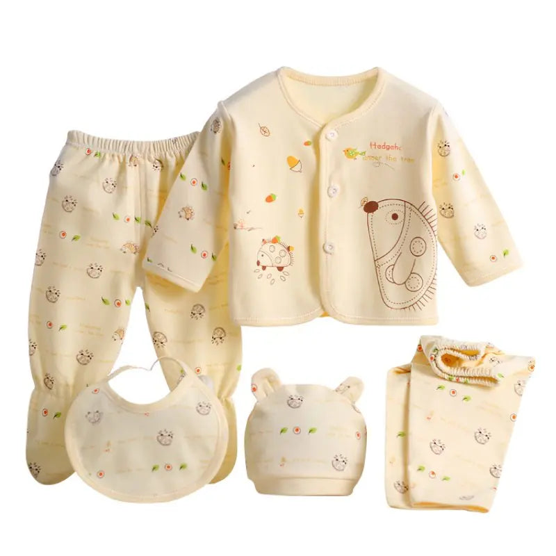 Pure Cotton Spring Newborn 5 Piece Loungewear Set