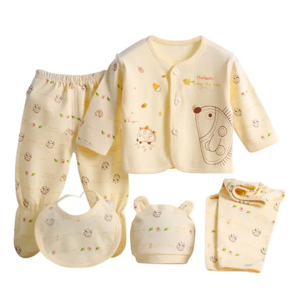 Pure Cotton Spring Newborn 5 Piece Loungewear Set