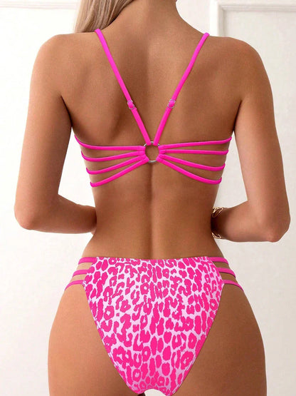 Women's Leopard Print Micro Bikini Set – Sexy String Swimwear