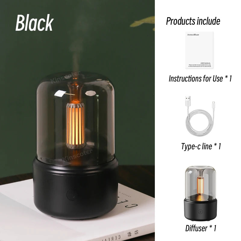 KINSCOTER Portable Mini Aroma Diffuser USB Air Humidifier Essential Oil Night Light Cold Mist Maker Sprayer for Home Gift