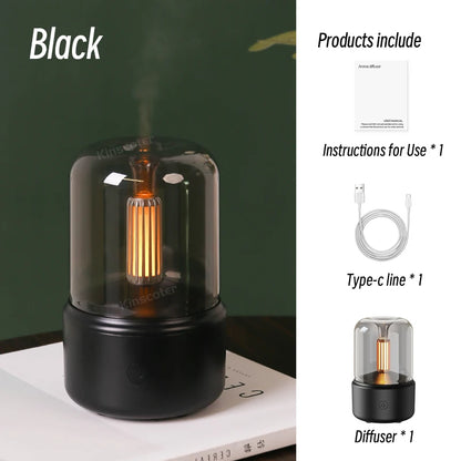 KINSCOTER Portable Mini Aroma Diffuser USB Air Humidifier Essential Oil Night Light Cold Mist Maker Sprayer for Home Gift