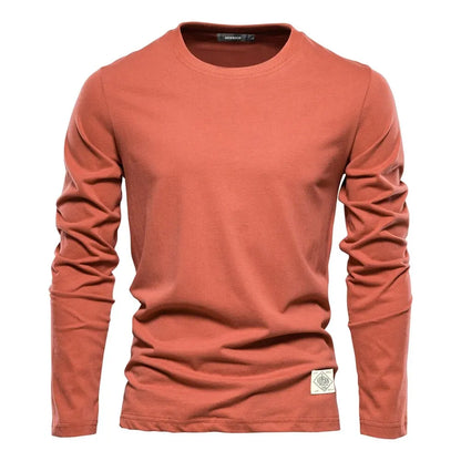Men's Full Size Quarter Button Round Neck Long Sleeve T-Shirt Plus Size