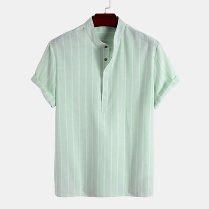 Oversized Striped Linen Men's Shirt