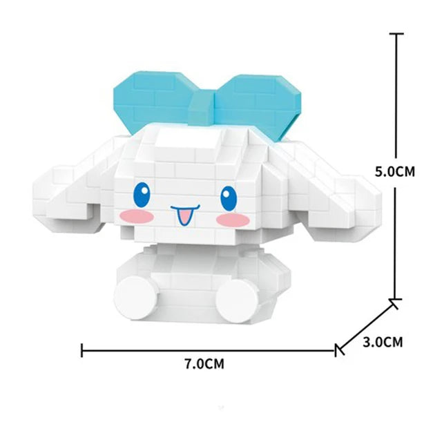 Sanrio Anime Hello Kitty My Melody Cinnamoroll Pompompurin Kuromi Friends Building Blocks Bricks Girl Children Kid Toy Gift Set