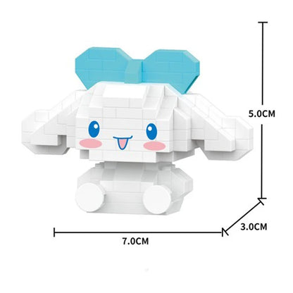 Sanrio Anime Hello Kitty My Melody Cinnamoroll Pompompurin Kuromi Friends Building Blocks Bricks Girl Children Kid Toy Gift Set