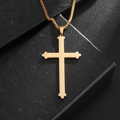 Men's Titanium Steel Stylish Trinity Cross Necklace