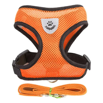 Cat Harness Vest Walking Lead Leash Collar Polyester - Adjustable  Pet Accessories