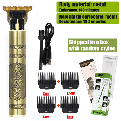 Vintage T9 Electric Hair Cutting Machine Hair Clipper Professional Men Shaver Rechargeable Barber Trimmer for Men Dragon Buddha