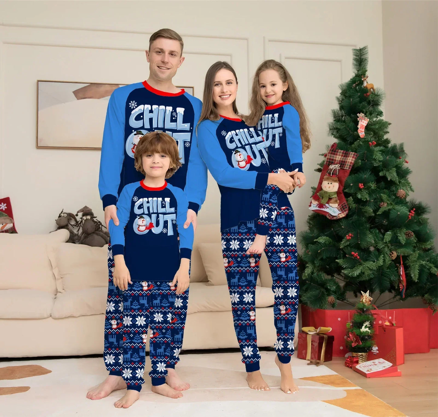 Matching Family Christmas Deer Pajamas Xmas Pjs Women Men Plaid Clothes Holiday Sleepwear