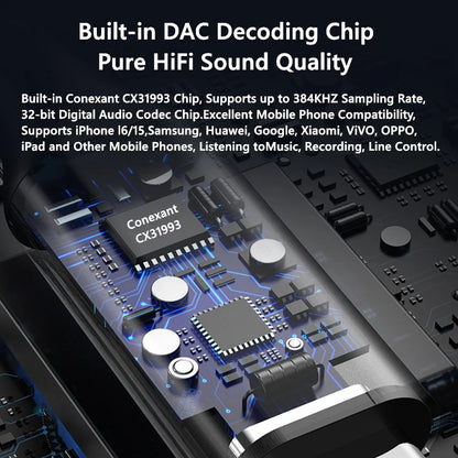 DAC Cable USB Type C to 3.5mm Jack HiFi Audio Amp Adapter Wired Earphone for KZ Earplugs iPhone16/15 Samsung Xiaomi Huawei iPad