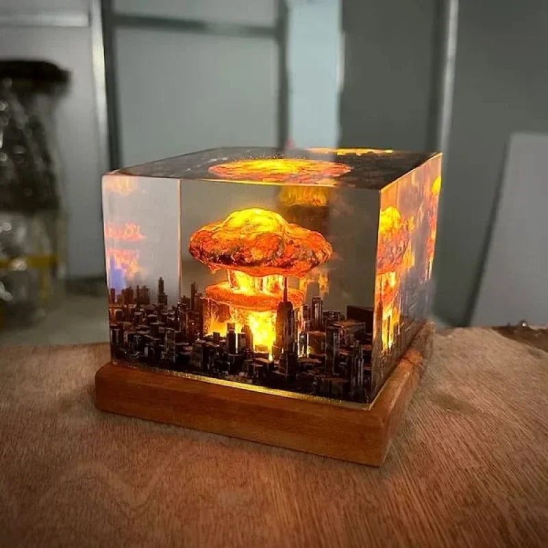 Atomic bomb resin night light