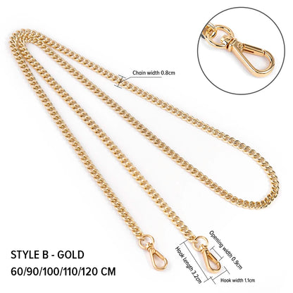 WUTA Metal Bag Chain Transformation Bag Strap Replacement Underarm Crossbody Shoulder Handbag Extension Chains DIY Accessories