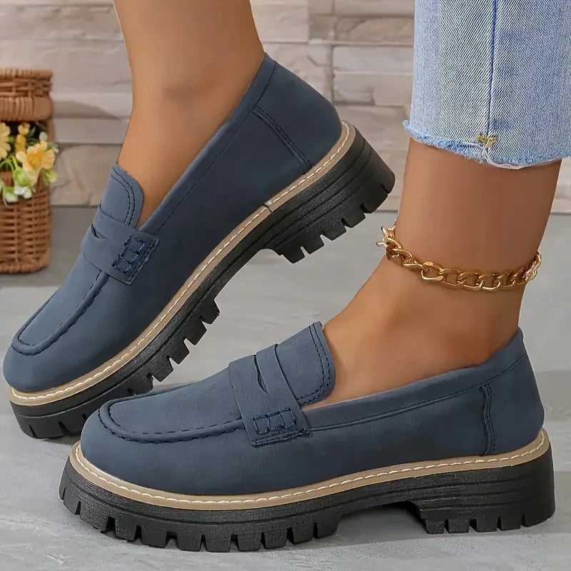 Round Toe Platform Loafers