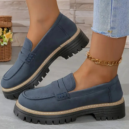 Round Toe Platform Loafers