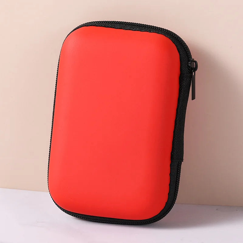 1pc Portable Waterproof Headphone Storage Bag, Data Cable Packing Cube, Storage Card Games Box， EVA Protective Case For Travel