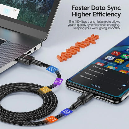 USB Type A to USB C Cable 100W/6A PD Fast Charging Charging Wire for Laptop Macbook Xiaomi Samsung USBC Type C Cable 2 Meters