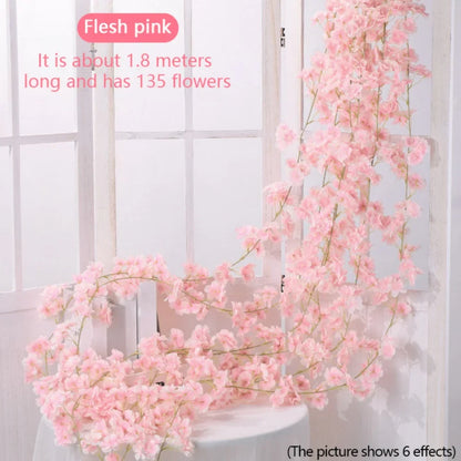 180cm Artificial Sakura Flower Vine - Wedding & Garden Arch Decor