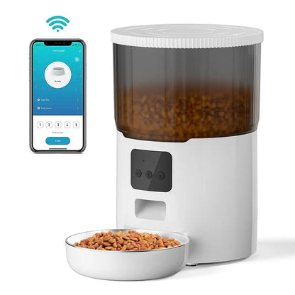 Autofeder 4L Smart Automatic Pet Feeder - Battery-Powered with LCD Display and Stainless Steel Bowl