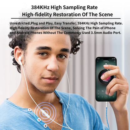 DAC Cable USB Type C to 3.5mm Jack HiFi Audio Amp Adapter Wired Earphone for KZ Earplugs iPhone16/15 Samsung Xiaomi Huawei iPad