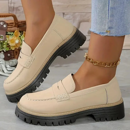 Round Toe Platform Loafers