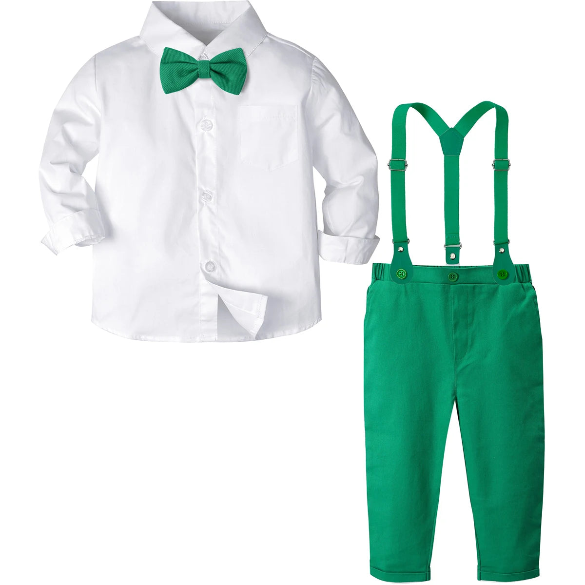 Baby Christmas Outfit Boy Kids Suit Toddler Suspenders Clothing Set