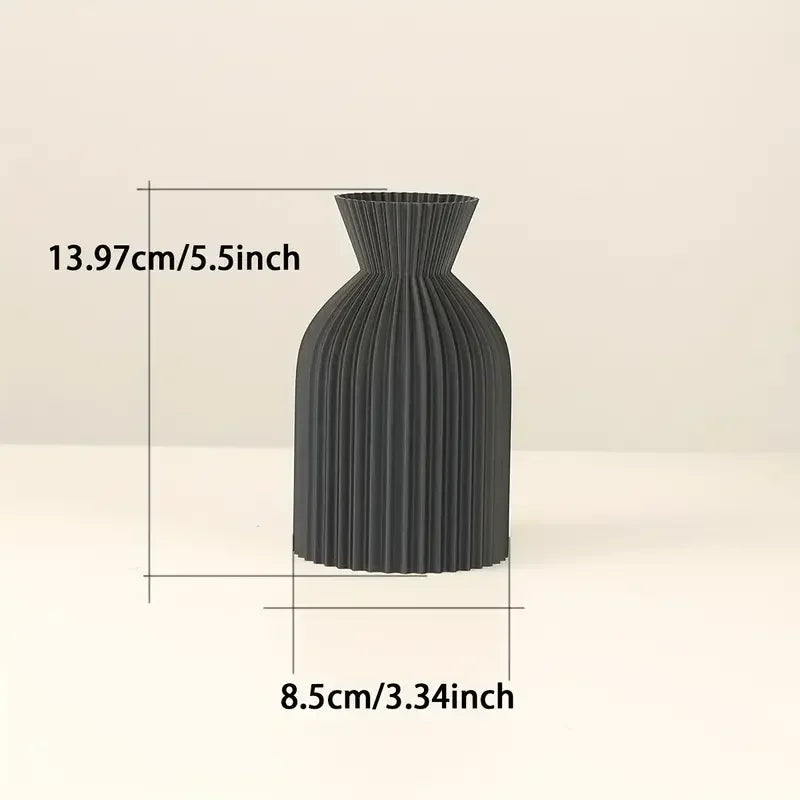 Elegant Black Plastic Vase Boho Chic Decorative Centerpiece