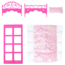 1 set 1:6 Doll Bed + Pillow + Bedsheet 1/12 Doll House Bedroom Furniture Accessories for 1/6 Doll Baby Girl DIY Pink Toys